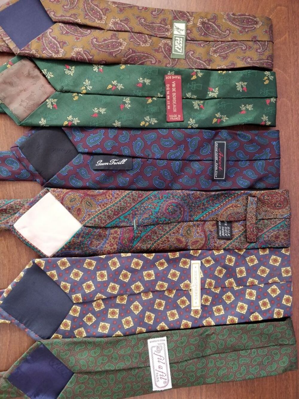 cravates vintage de marque 100% soie/silk Vtements