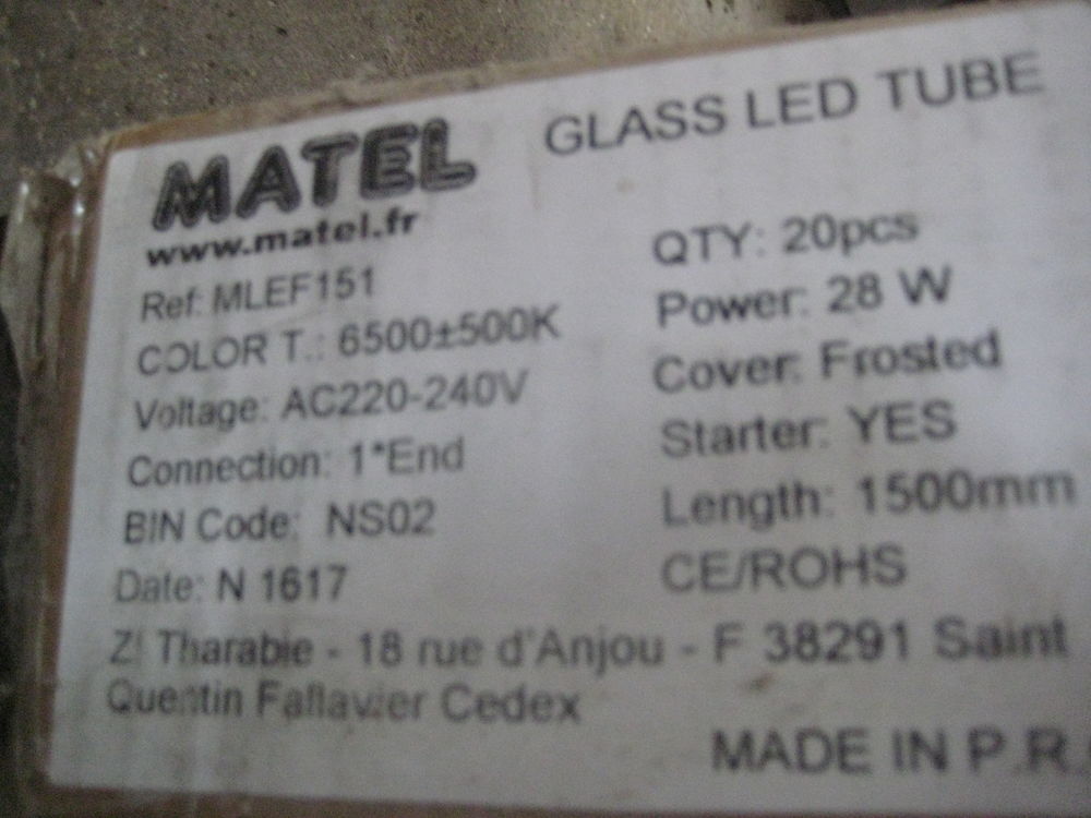 Lot de 15 pi&egrave;ces de n&eacute;ons &agrave; leds neufs en 150 cm MATEL Bricolage