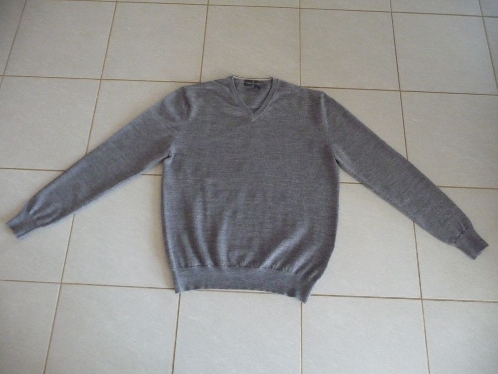 Pull gris pure laine taille L marque Roberto V&eacute;rino Vêtements