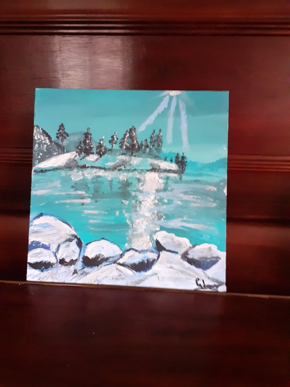 peinture "le lac" Décoration
