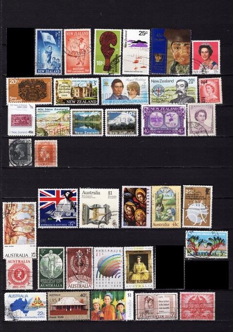 lot de 46 timbres d'OCEANIE 3 Les �glisottes-et-Chalaures (33)