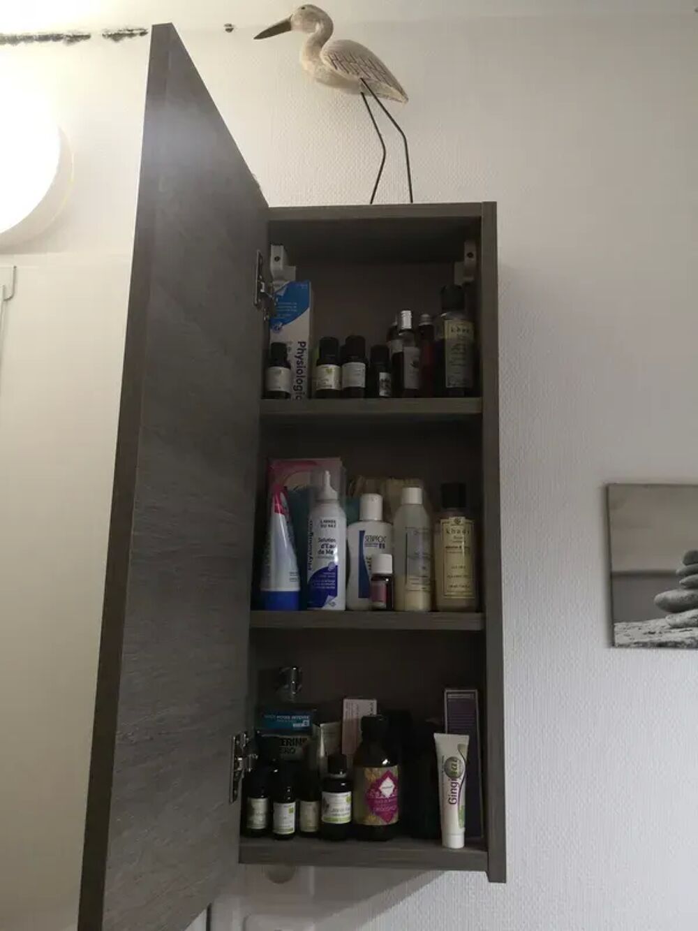 Deux petites colonnes en bois salle de bain Meubles