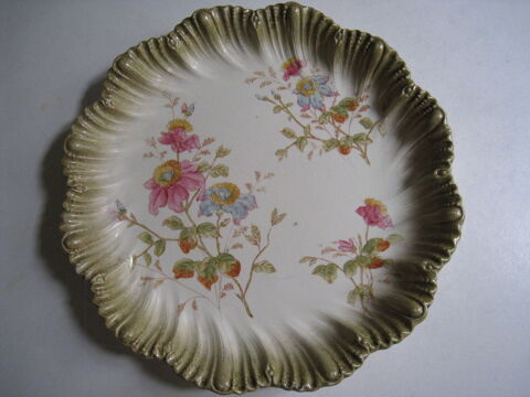 Plat rond ancien fleurs 4 Saint-Ismier (38)