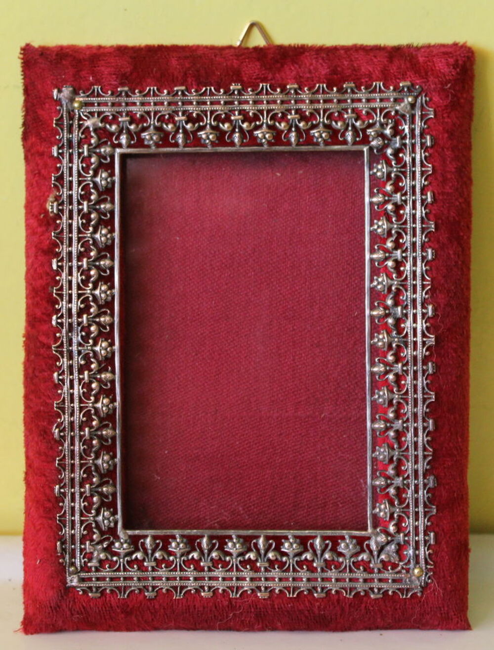 Cadre photo NAPOLEON III velours XIX eme m&eacute;tal argent&eacute; Décoration