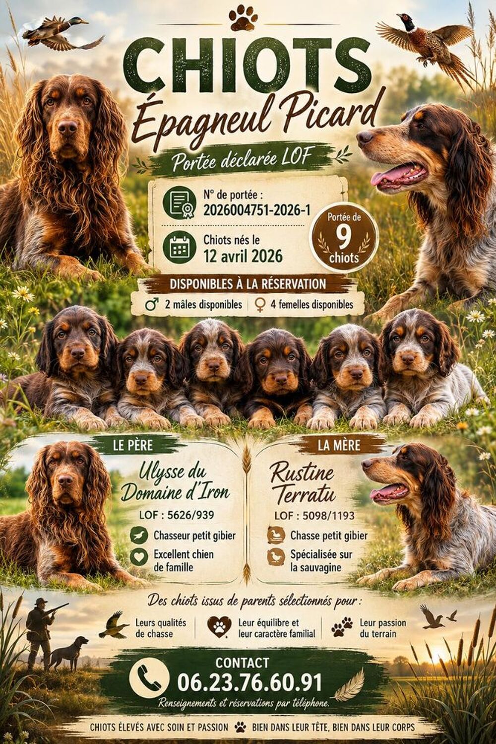   Chiots Epagneul Picard. 