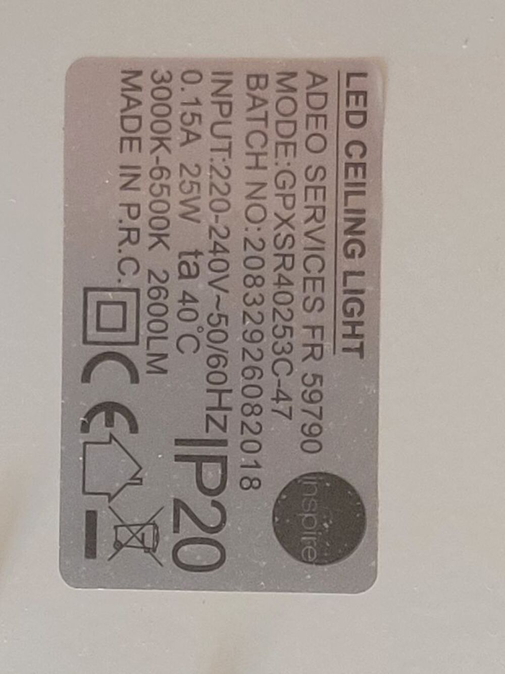 Plafonnier multicouleurs avec t&eacute;l&eacute;commande Décoration
