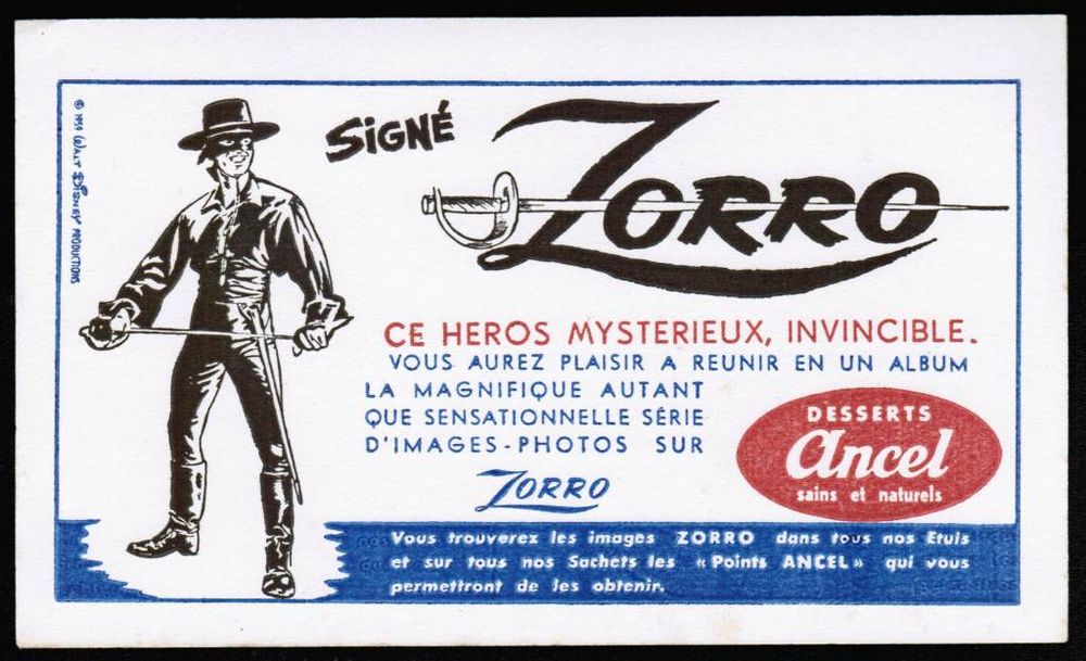 Lot 2 Buvards ZORRO # 1959 [Ancel] 