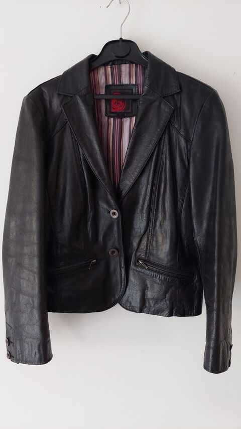 Blazer veste cuir Vintage T L 90 Roncq (59)