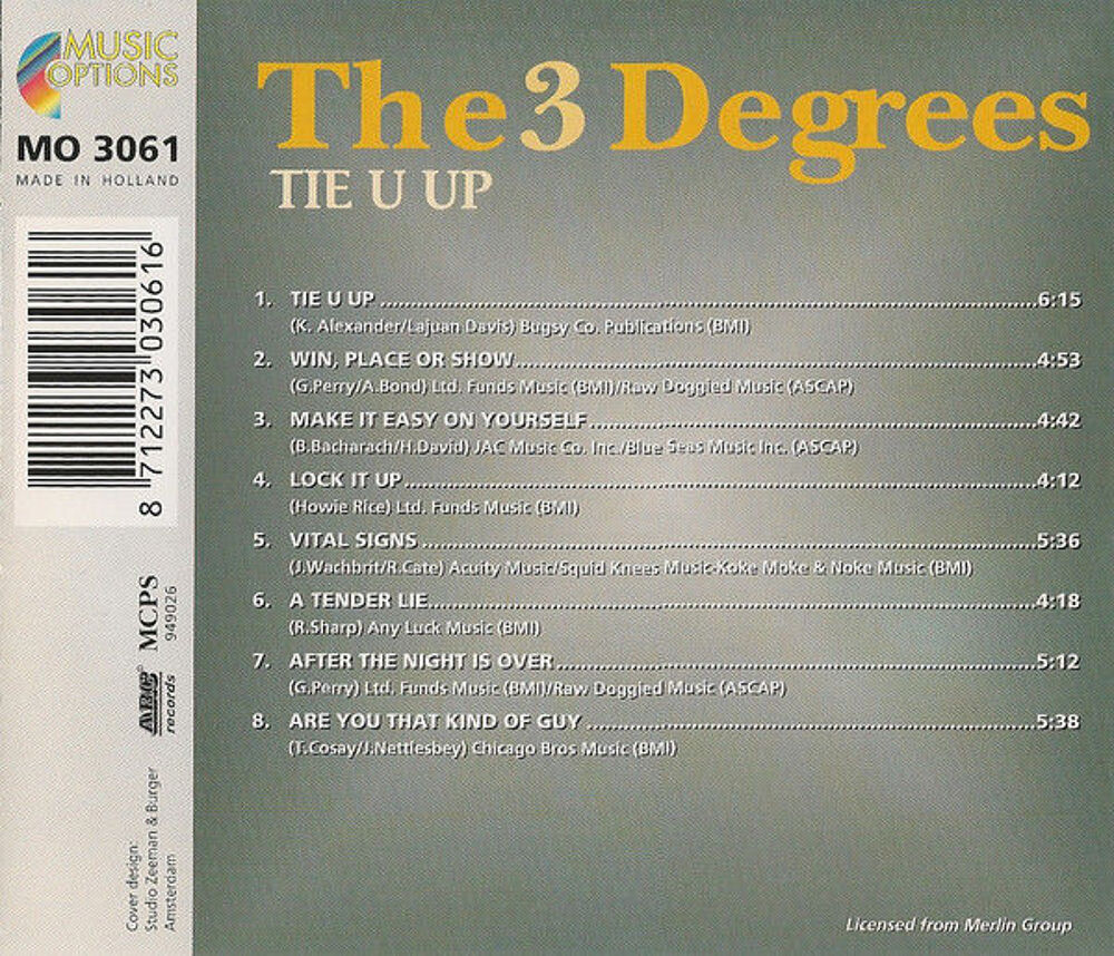 The 3 Degrees Tie U Up (etat neuf) CD et vinyles