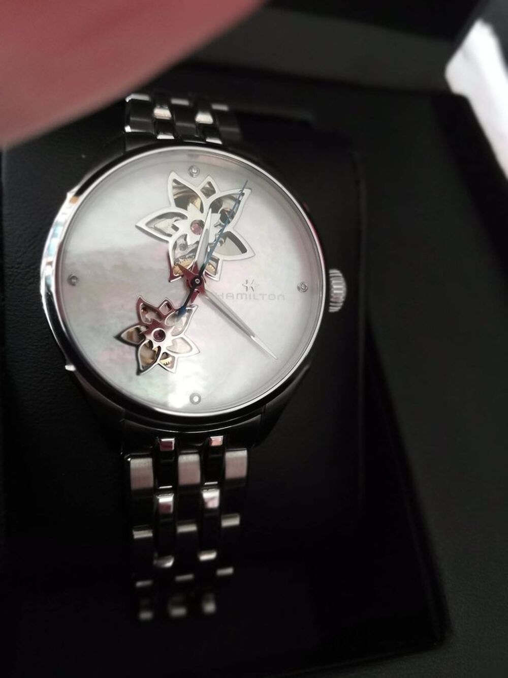 ?Montre Hamilton ?Nacre diamants cadeau de No&euml;l Bijoux et montres