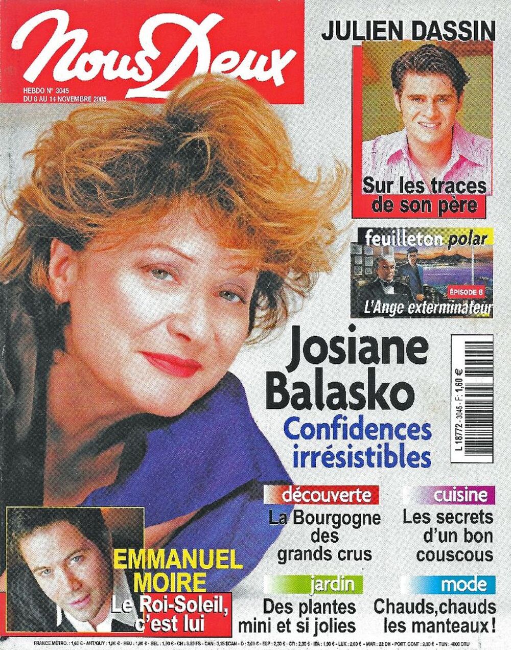 NOUS DEUX Magazine n&deg;3045 2005 Josiane BALASKO Livres et BD