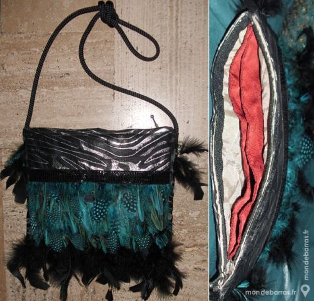 Petit sac DESIGN 'plumes' Maroquinerie