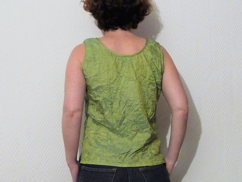 Top/ Tee Shirt Tissu Froiss&eacute; Vert Clair- Nid D'abeille Vêtements