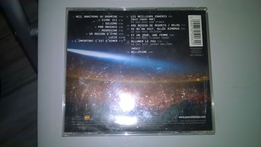 Cd Pascal Obispo
Mill&eacute;sime (live 00/01)
2001
Excellent et CD et vinyles