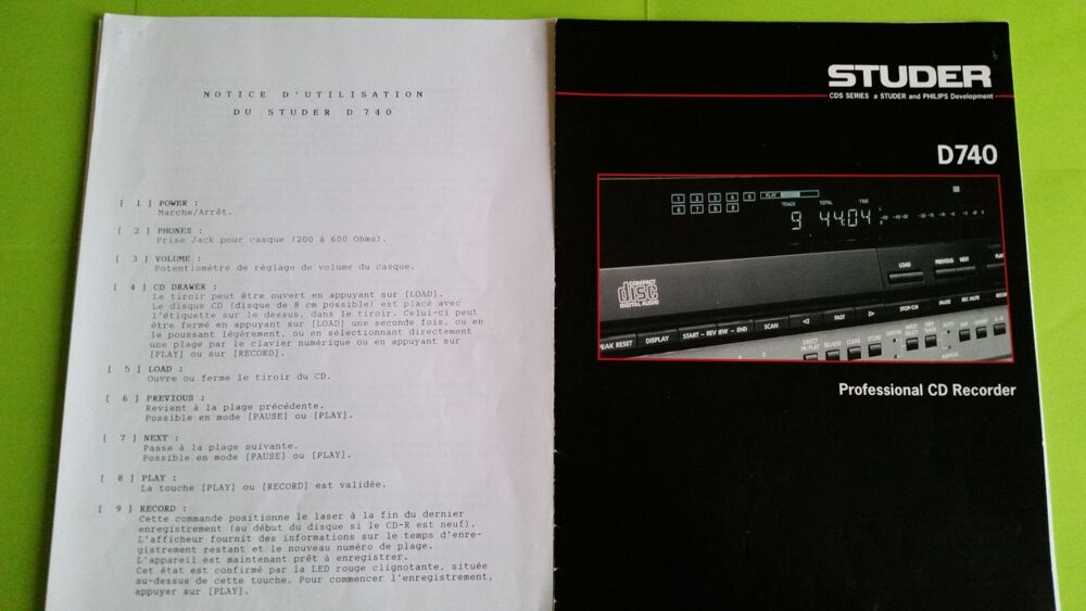 A 740 STUDER Audio et hifi