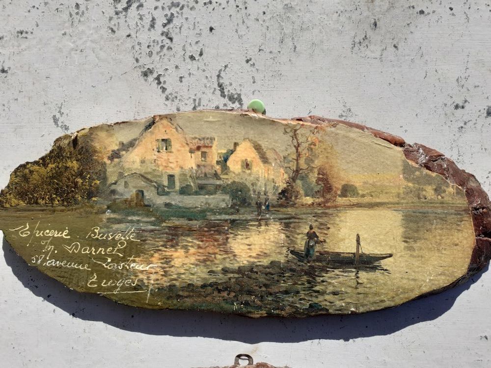 2 petites peintures sur bois.environs de Troyes.annees 30/40 Décoration