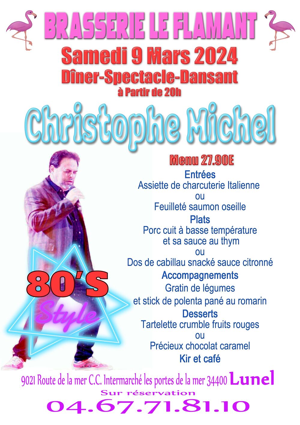 Christophe Michel en repas concert dansant &agrave; Lunel Billetterie