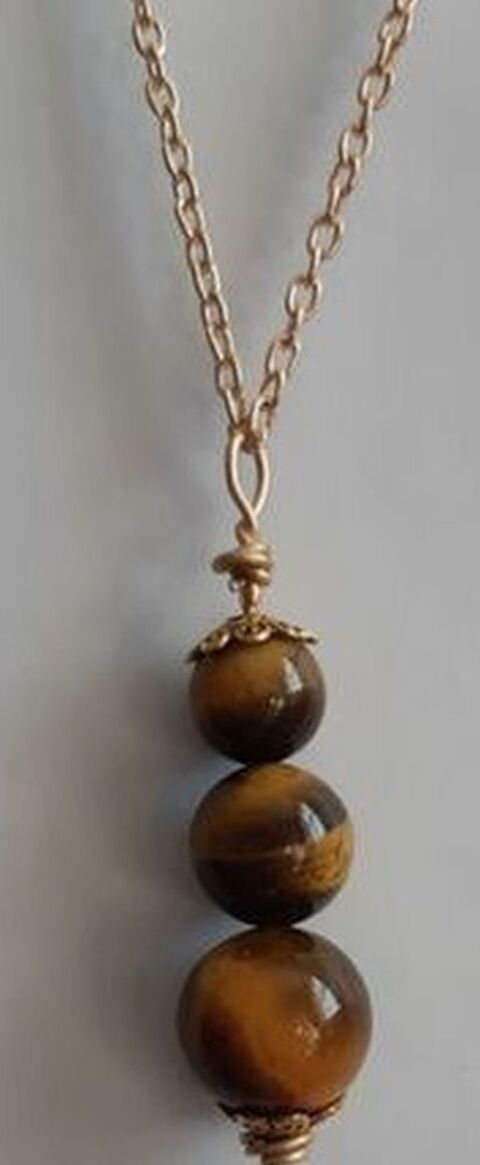 pendentif neuf de 3 pierres semi-précieuse oeil de tigre 5 La Seyne-sur-Mer (83)