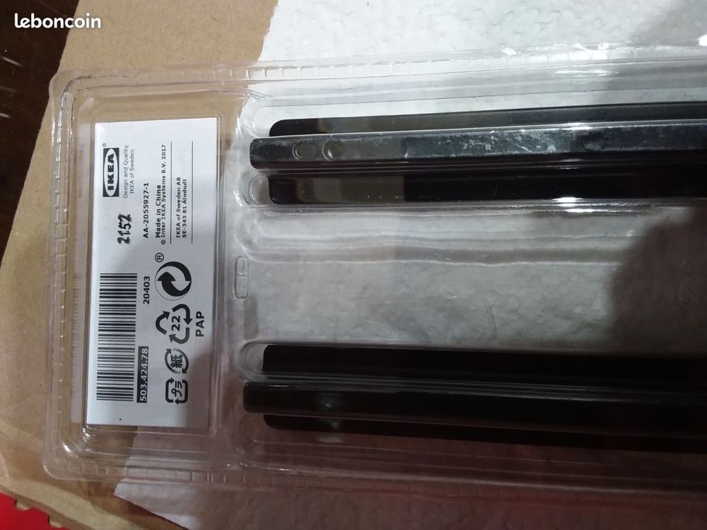 4 lots de 2 Poign&eacute;es HACK&Aring;S, anthracite, 300 mm pour cuisine Bricolage