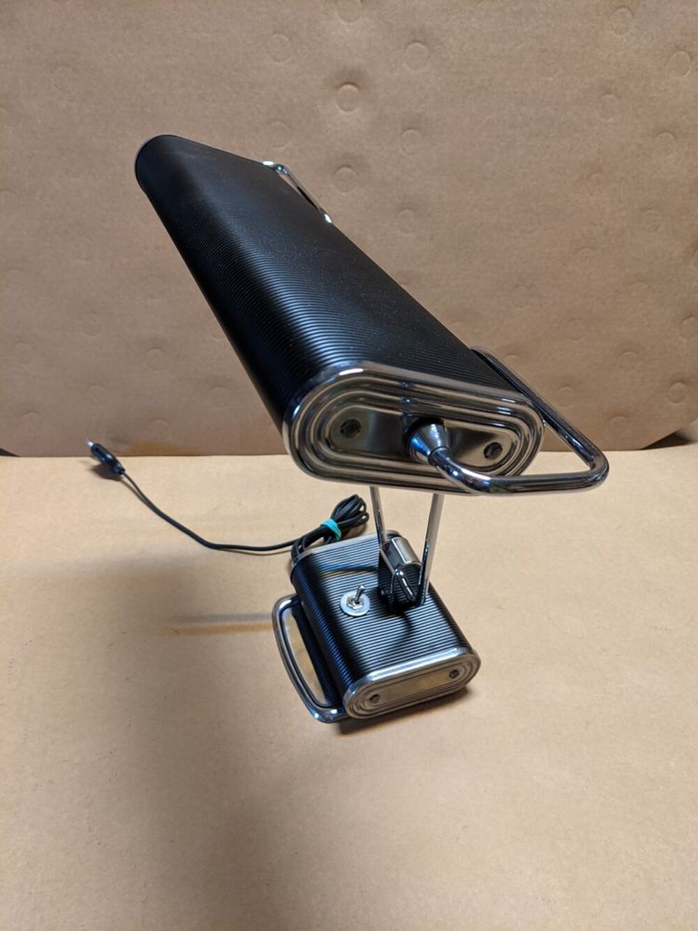 Lampe de bureau JUMO n&deg; 71 Mod&egrave;le luxe noir et chrome 1950 Décoration