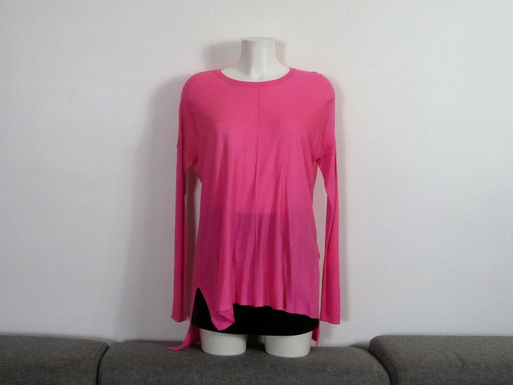 Pull L&eacute;ger Rose Plus Long dans le Dos Manches Longues- H&amp;M Vêtements