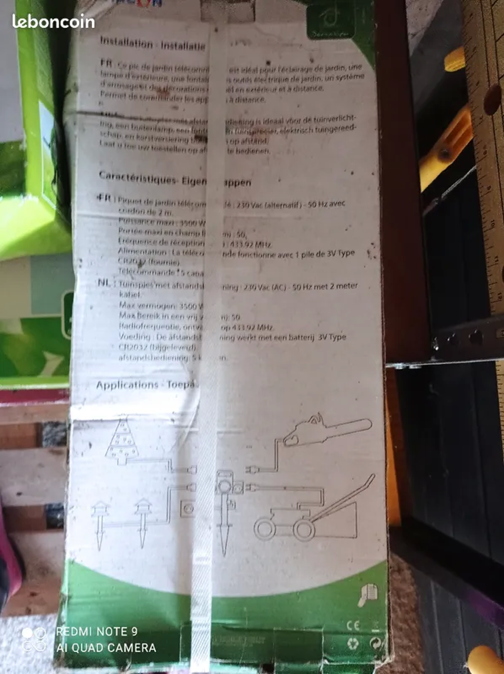 Pic de jardin 2 prises avec t&eacute;l&eacute;commande multifonctions Jardin