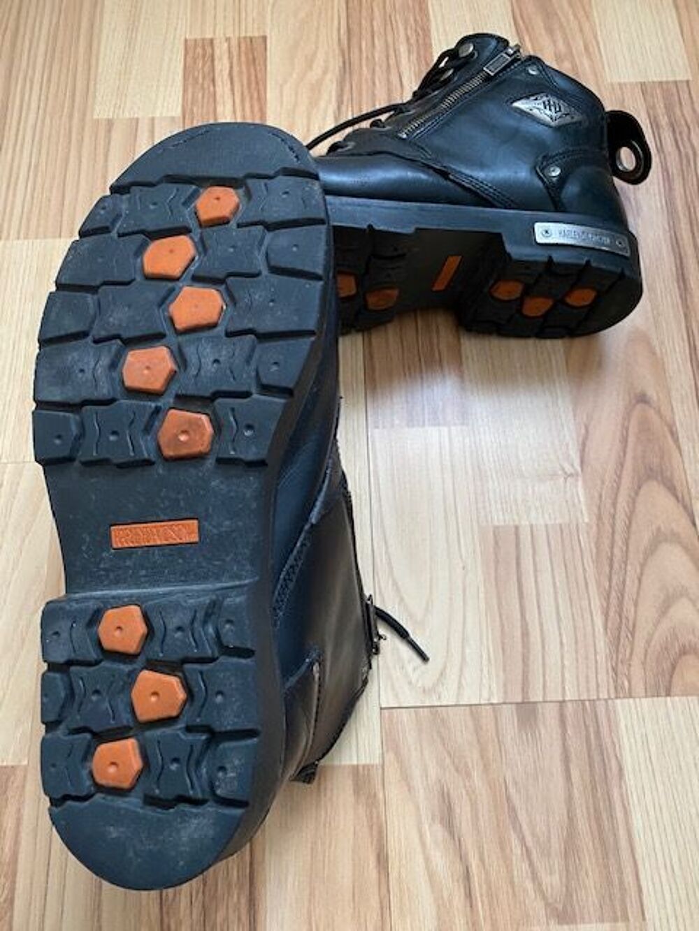Bottes de moto Harley-Davidson pour Homme en cuir noir Chaussures