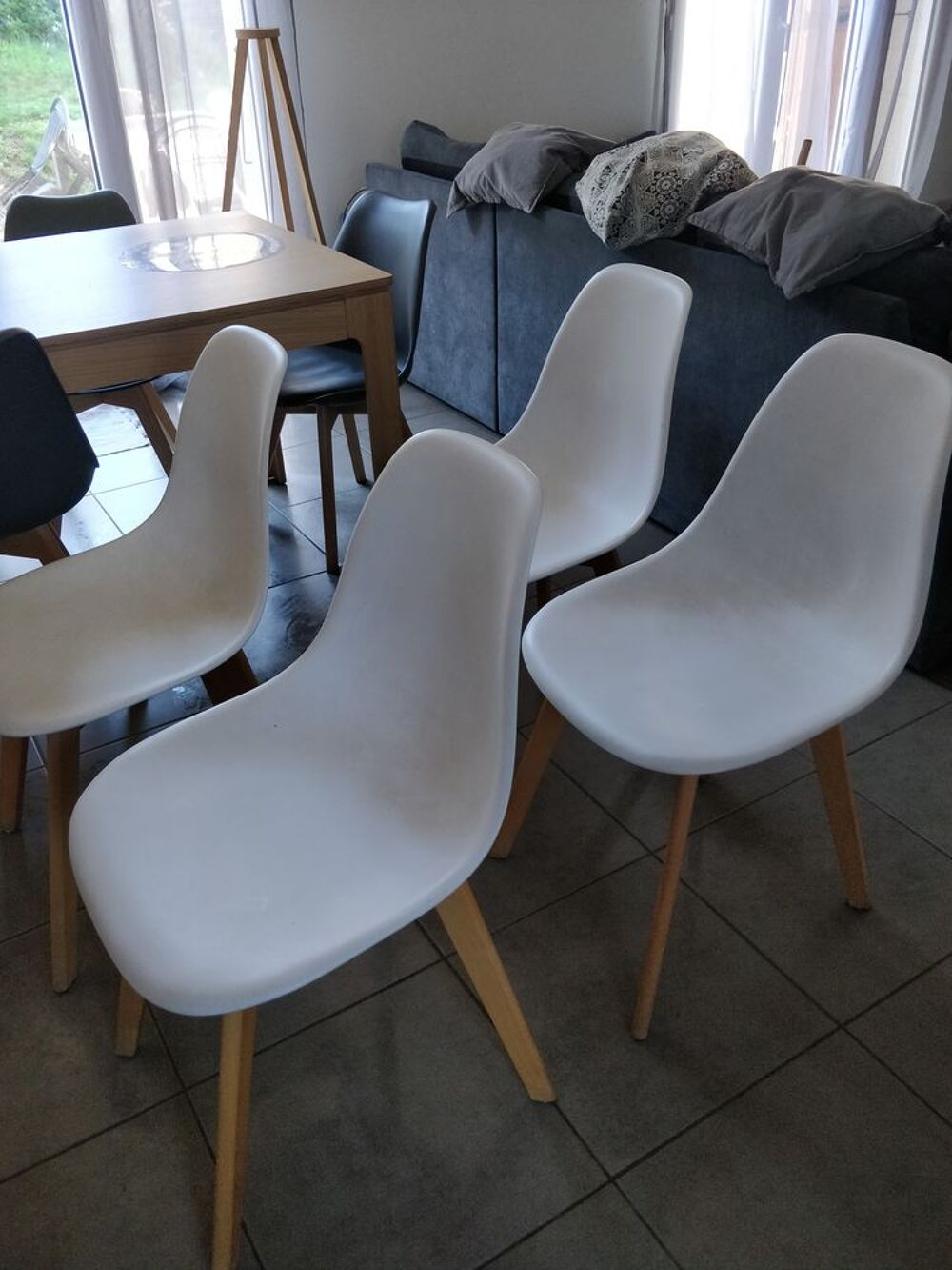 Lot de 4 chaises scandinave blanches Meubles