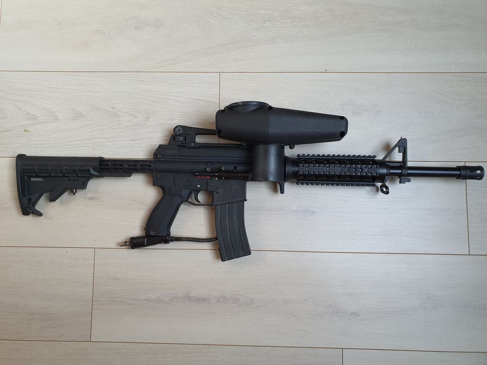 lanceur paintball Tippman A5 look M4 + canon hammerhead Sports