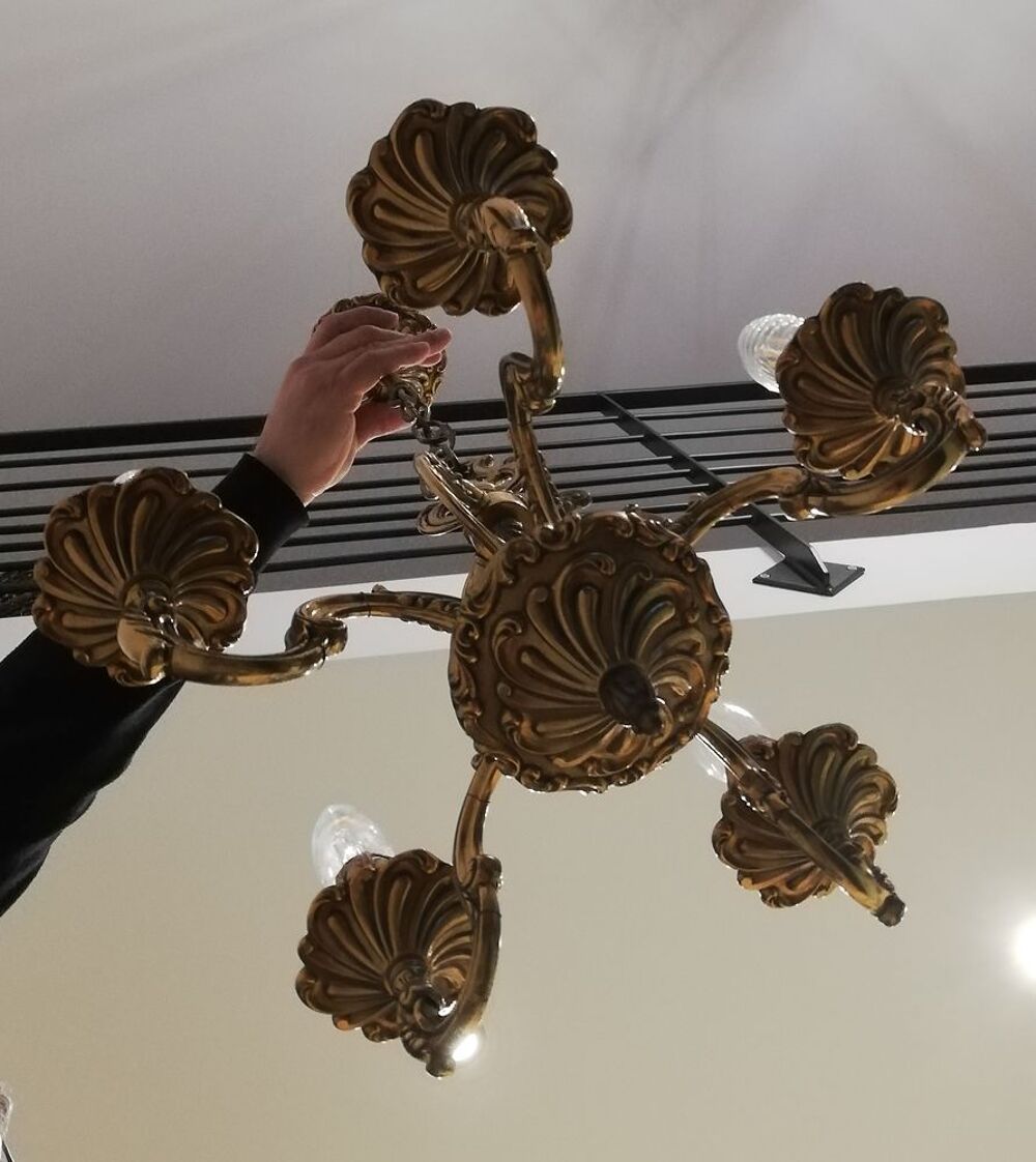 Lustre R&eacute;gence Louis XIV Bronze v&eacute;ritable France Décoration