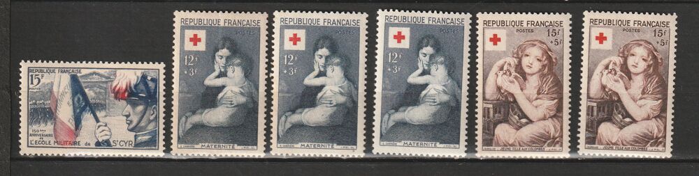 Timbres Neufs ANNEE 1954 en triple 