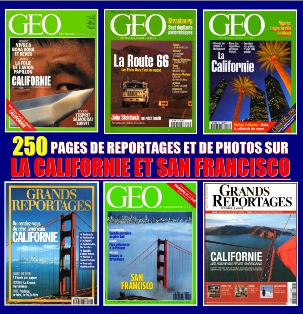 LA CALIFORNIE - g&eacute;o - SAN FRANCISCO Livres et BD
