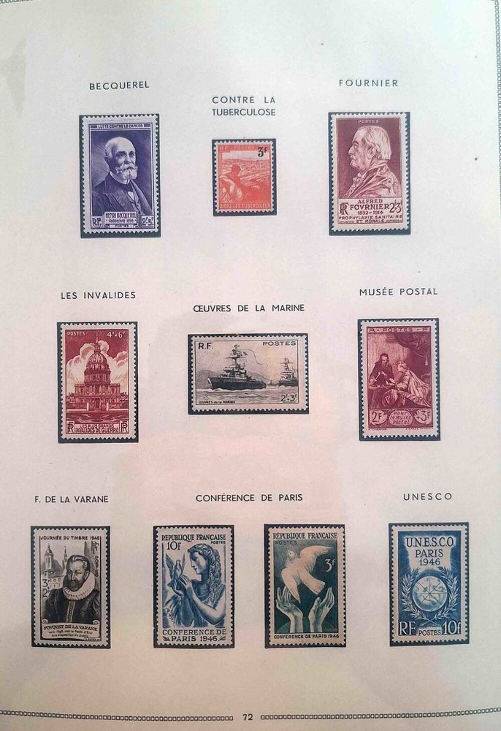 S&eacute;rie de timbres de collection de France G09 