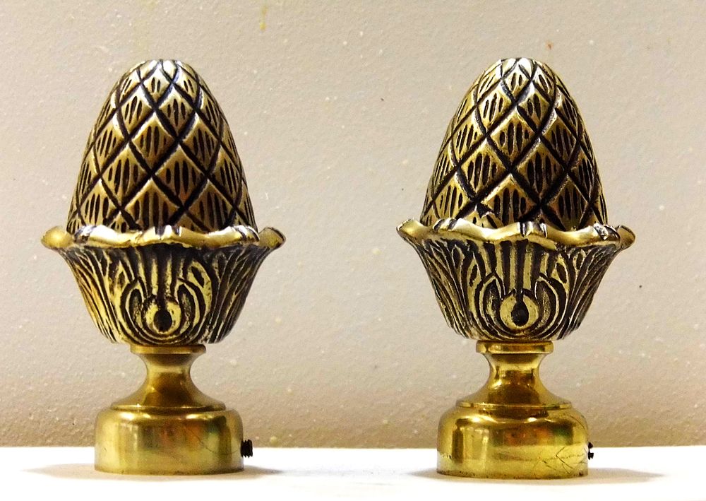 Lot de 2 embouts en laiton massif Rideau tringle boule escalier 