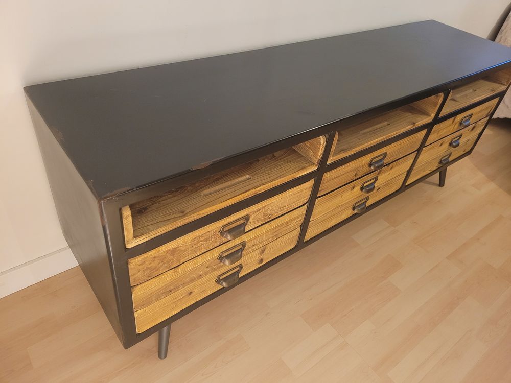 Buffet vintage bois et acier Meubles