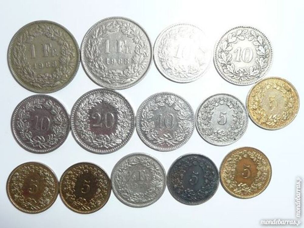 Lot de 14 pi&egrave;ces Suisse Helvetia 