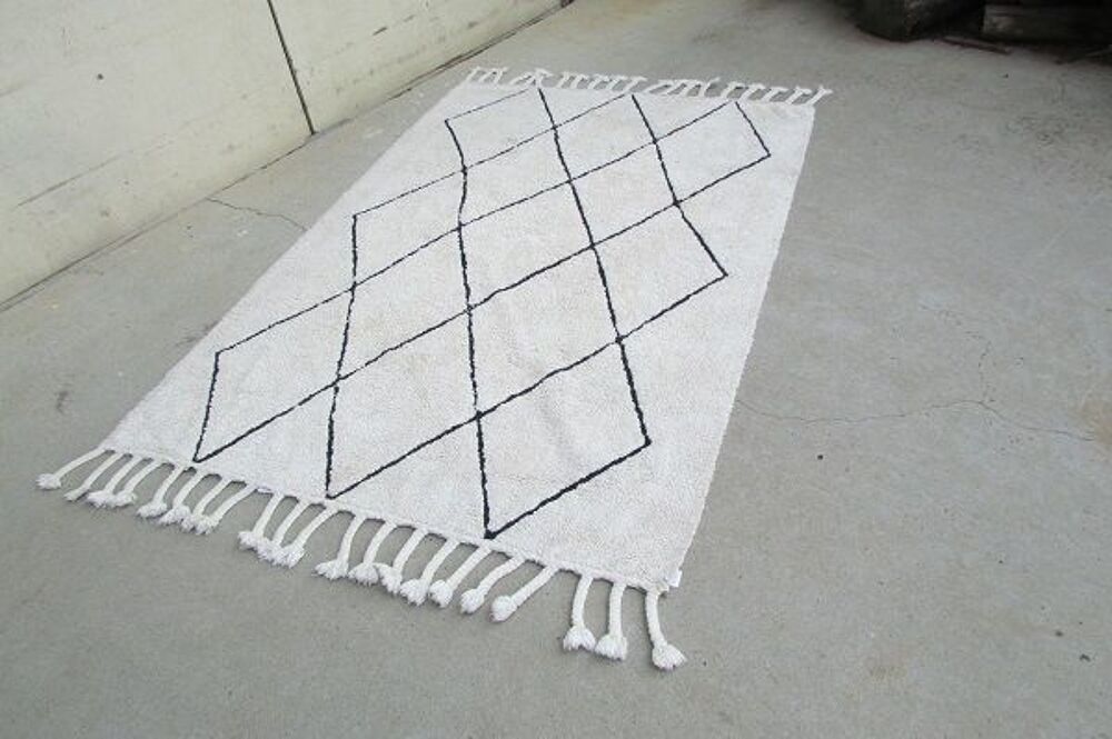 Tapis berb&egrave;re en coton, tr&egrave;s tendance : 140 x 200 cm Décoration