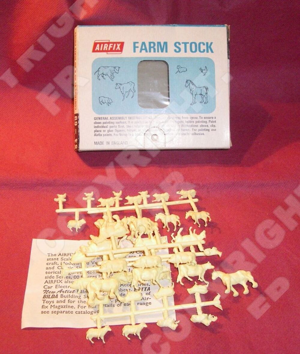 AIRFIX S4-69 HO OO FARM STOCK BOITE 1963 BLUE BOX Jeux / jouets