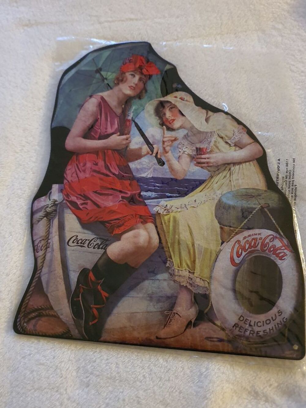 Plaque m&eacute;tal vintage Coca Cola 