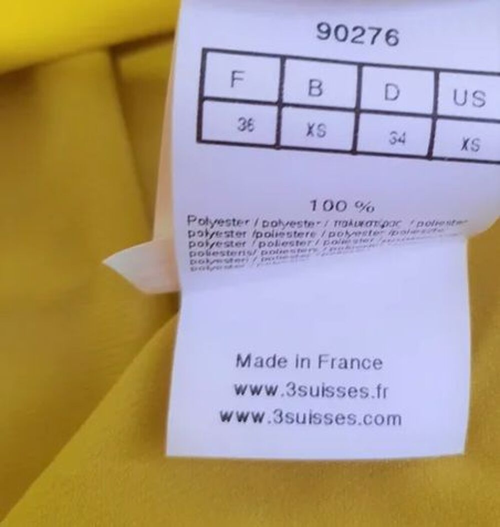 Robe courte - tunique de plage jaune 3 Suisses - T 36 - 38 Vtements