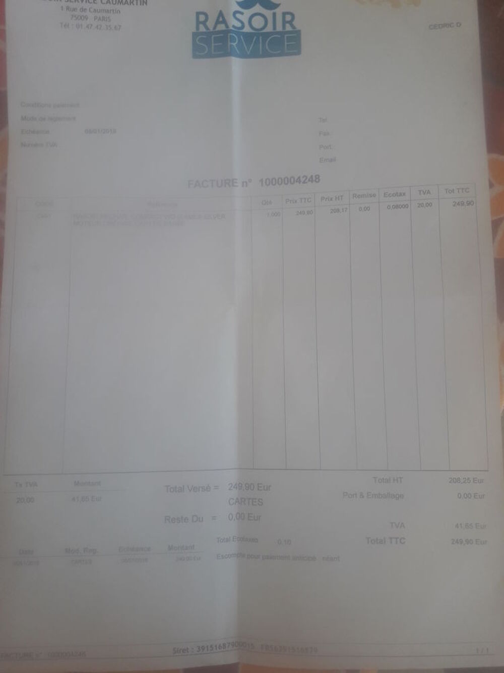 rasoir Braun Electroménager