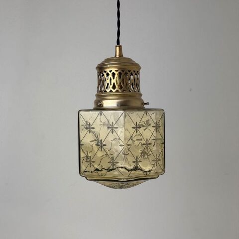 SUSPENSION ART-DECO EN VERRE TEINTE 120 Montreuil (93)