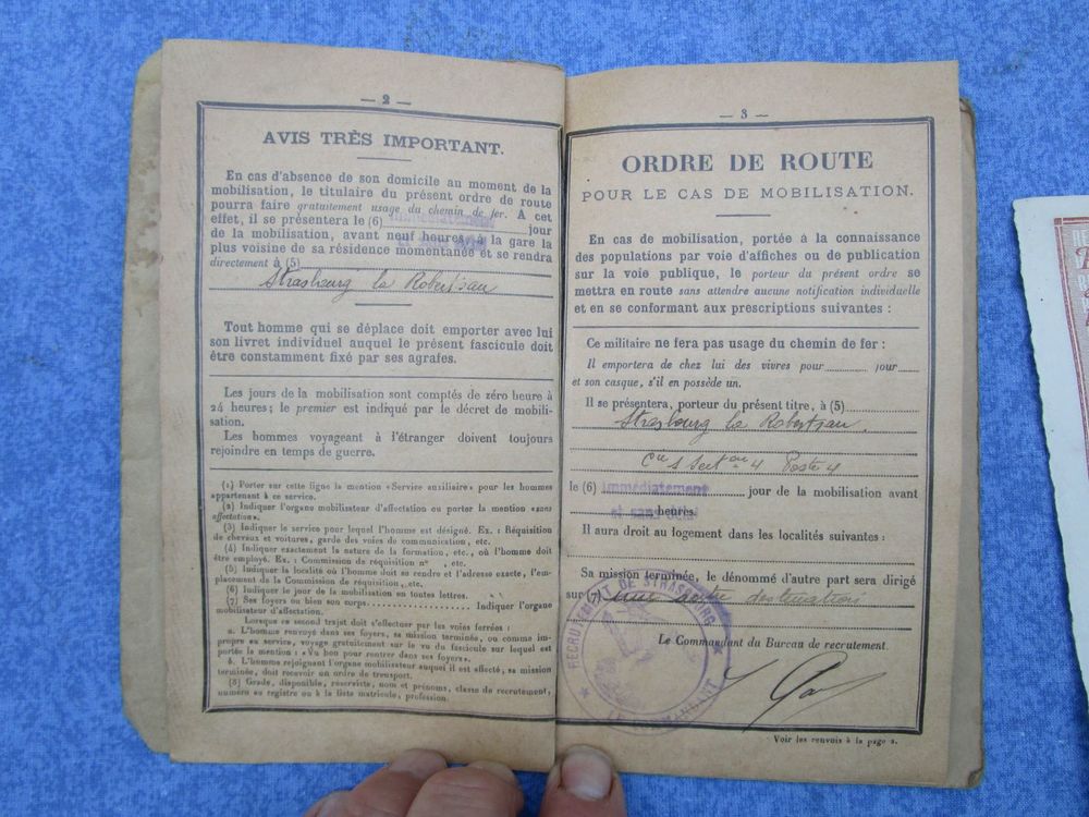 Livret militaire fran&ccedil;ais 