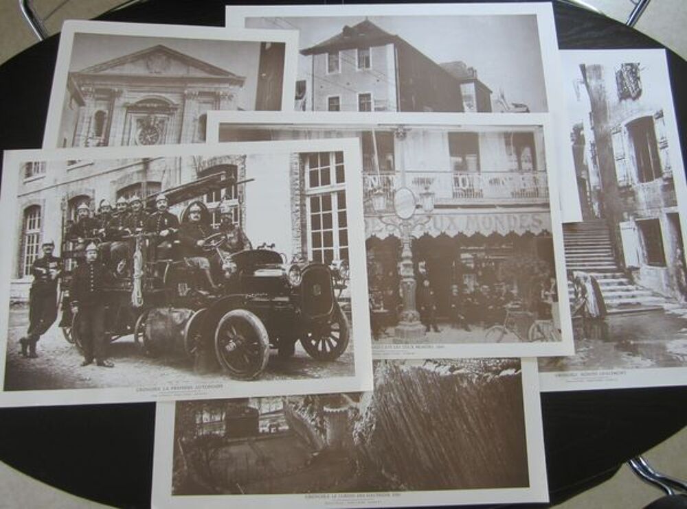 Gravure GRENOBLE, La premi&egrave;re Autopompe Sapeur Pompier
