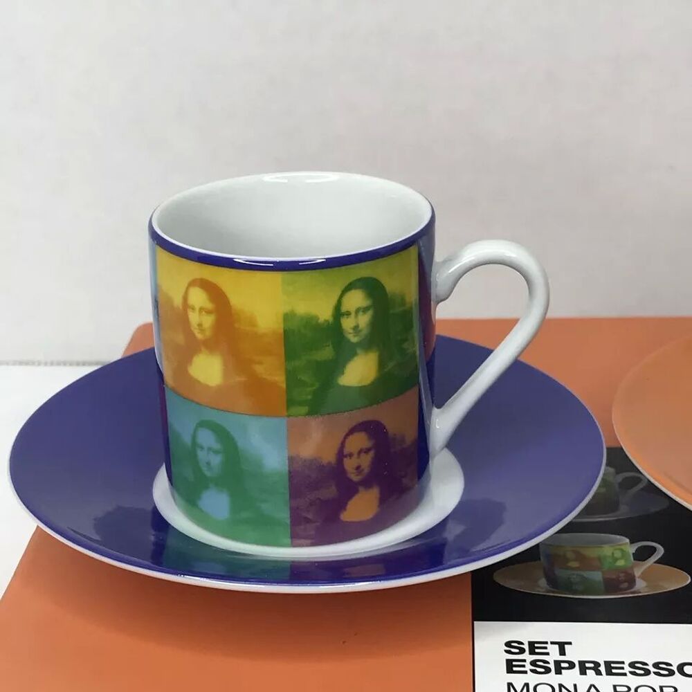 Set de 2 tasses caf&eacute; Louvre Mona Pop neuves Décoration