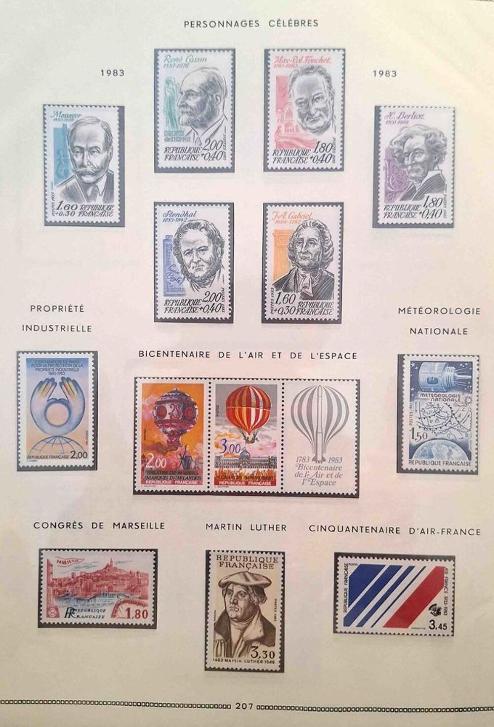 S&eacute;rie de timbres de collection de France F5 