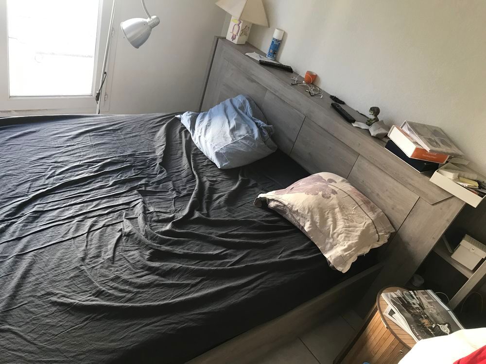 lit en bois avec sommier haut de gamme Meubles