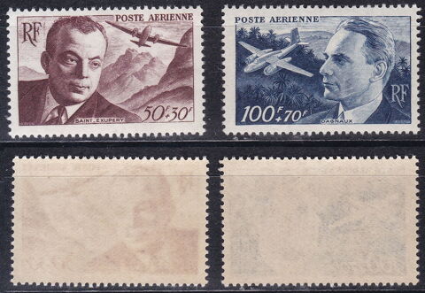 Timbres EUROPE-FRANCE-1947 YT PA21-22  1 Paris 1 (75)