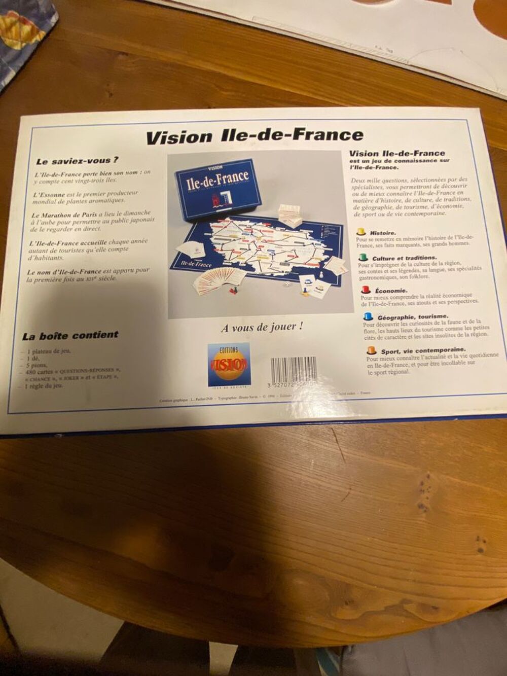 Jeu De Soci&eacute;t&eacute; Vision &Icirc;LE DE FRANCE &Eacute;tat Neuf 
2000 question Jeux / jouets