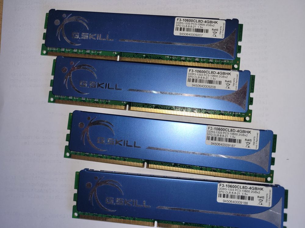 8GO M&eacute;moire DDR3 10600 CL8 G-Skill Matériel informatique